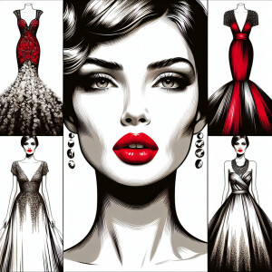 Tulisa, red lips, gorgeous dress