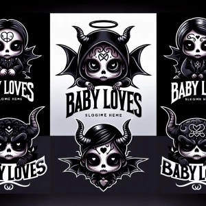 Design a series of logos for the brand "Baby Loves" featuring va...