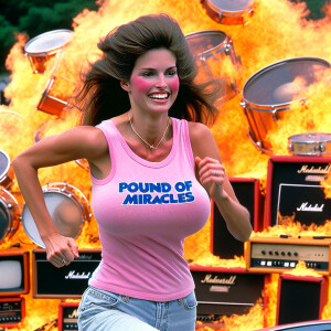 color photograph from 2001 of a beautiful 25-year-old women runn...