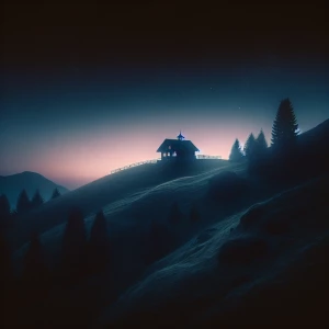 A solitary House on top of hill