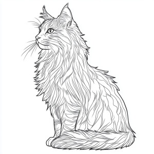 Generate a coloring book-style image in hyper realistic style fe...