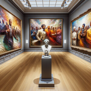 Design a close-up, detailed 3D view inside an African-American m...