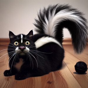 Funny cat that looks like a skunk