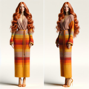 Photorealistic image. Artistic feel. Full frontal head to to toe...