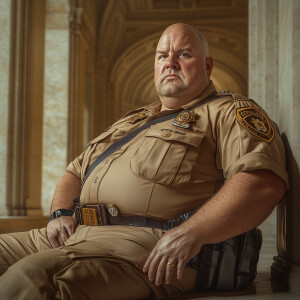 Lifesize digital photography portrait of a fully uniformed middl...