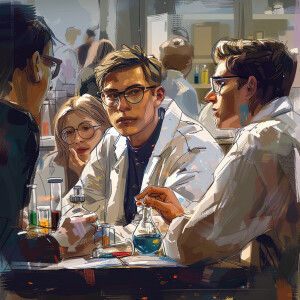 Pharmacy students attentively engaging in a chemistry class