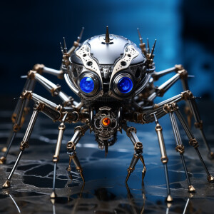 An enchanting overhead view featuring a spider crafted in paperc...