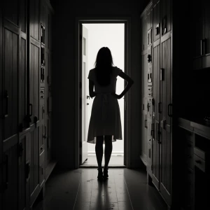 A photographer's darkroom where developed images step out of the...