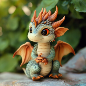 cute little dragon playing