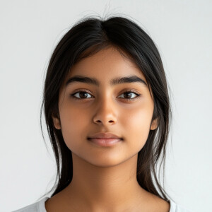 Create an image of a 19-year-old Indian American woman from Cali...