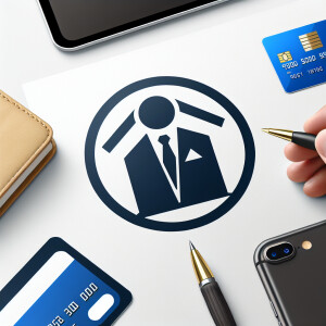Design a minimalist and clean logo that symbolizes merchant serv...