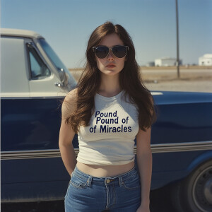 Color film photograph from 1975 of a beautiful 23-year-old brune...