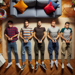 5 white male youth handcuffed laying face down on the ground in...