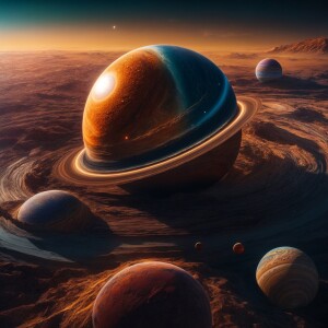 Generate an image depicting a solar system where each planet is...