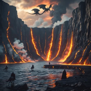 Ultra-photorealistic volcanic sanctuary on the shores of Tor Vel...