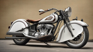 A side view of an Indian motorcycle