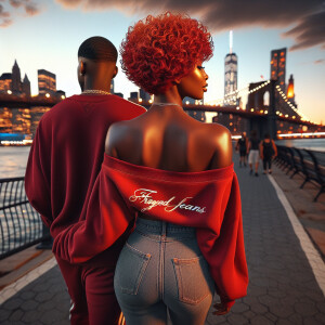 3D image BEAUTIFUL LIGHT SKIN AFRICAN AMERICAN woman with a Shor...