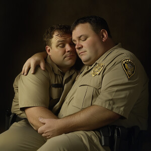 Lifesize digital photography portrait of a best romantic buddies...