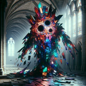 "Picture a menacing creature forged from shards of stained glass...