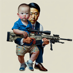 Baby, that looks like a grown man with a sniper rifle