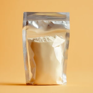organic soymilk powder,  milk in aluminum bag , light orange bac...