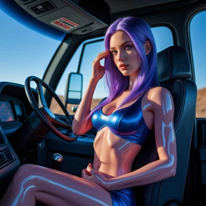 Full-length, 3/4 view, the ergonomic semi truck drivers seat ,-o...