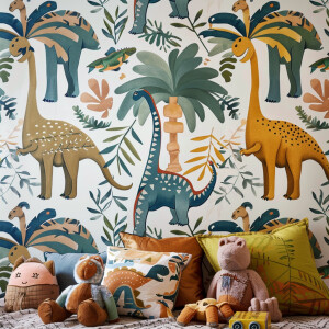 Wallpapers featuring dinosaurs for a child's room