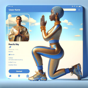 Create a 3D illustration of a realistic light skinned African-Am...