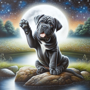 a captivating hyperrealism watercolor oil painting. A cute happy...