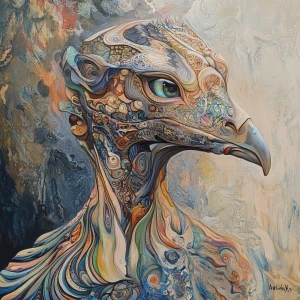 A portrait of a surreal alien hybrid inspired by the expressive...