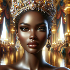Construct a vivid, hyper-realistic portrait of an African-Americ...
