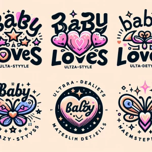 Different shaped logos for (Baby loves) logo
Crazy style fonts u...