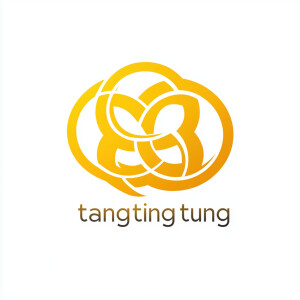 Latin “tangtingtung” logo, yellow gradient color, white backgrou...
