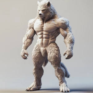 Lycan hairymuscles showing off full body view