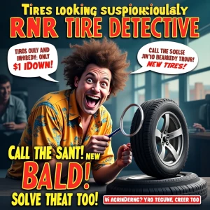 Create a funny and energetic advertisement featuring the RNR Tir...
