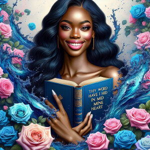 Create an image of an ultra-light-skinned African-American woman...