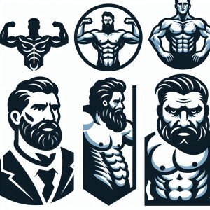 Muscular Hairy shirtless big belly human man