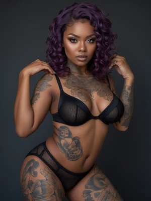 African American Brown skin redbone female with just above shoul...