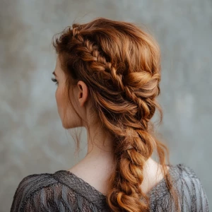 a woman, look to the camera,Waterfall Braid Hairstyle, Sections...