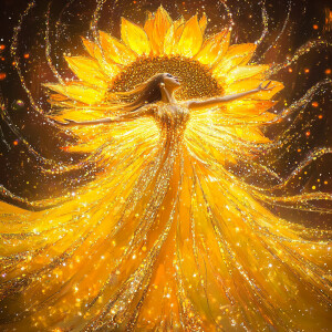 hyper realistic female goddess soul transformation spinning thro...