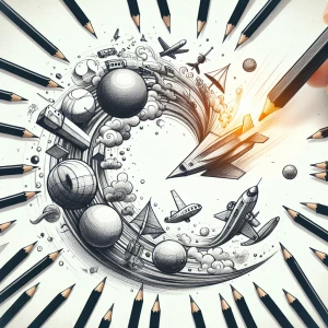 Create a stop motion video with a line that transforms into diff...