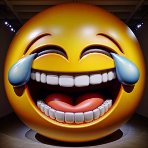 Create an enormous laughing emoji.