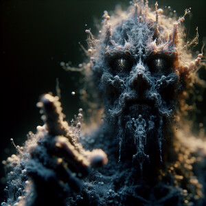 A hyperdetailed being from the void is fixating its gaze on you,...