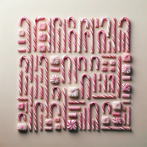 Pink and white candy cane