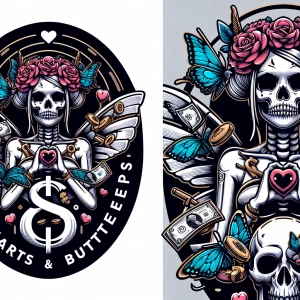 Shaped Logo
 brand name [Dead Hearts & Butterflies]
Anime logo
E...