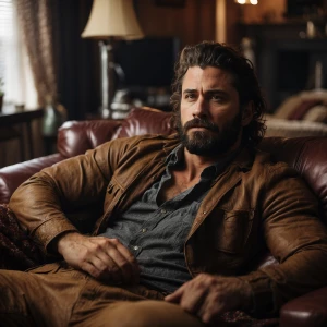 He was enjoying himself on the couch  with his manhoogrowinintoh...