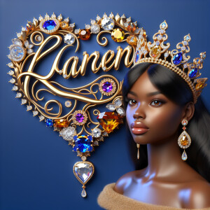 VCraft a 3-D image showcasing the name 'KAREN' in a luxurious go...