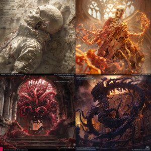 Infernal Descent", Decadent, Hyperdetailed, Eldritch; Deep Colou...