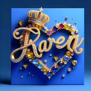 VCraft a 3-D image showcasing the name 'KAREN' in a luxurious go...