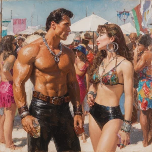 hyperrealism  ,a muscular, sweaty American man with a dangerous...